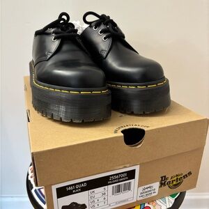 Black Dr. Martens 1461 Quad platform oxfords #oxfords #platformshoes